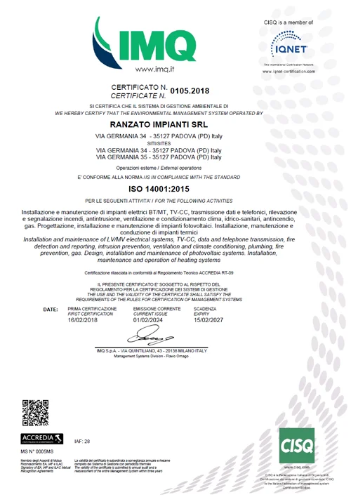 Certificazione ISO 14001